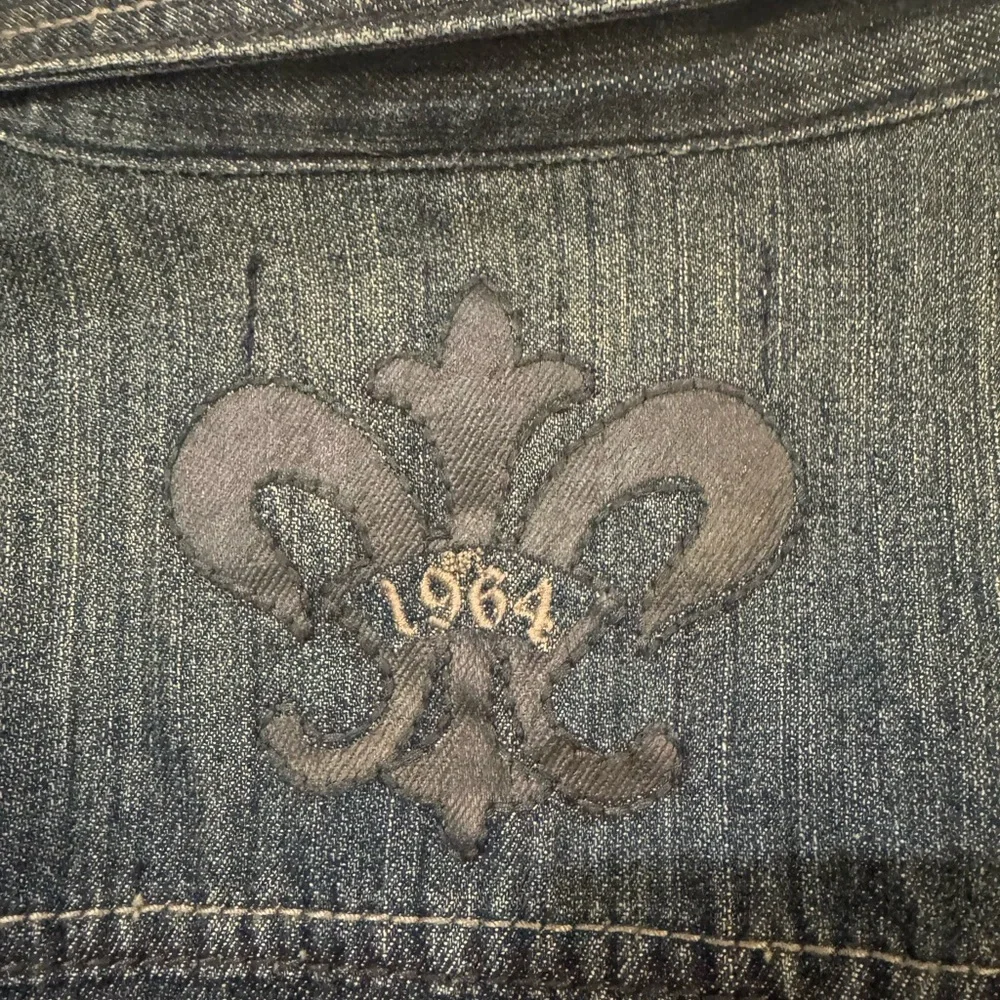 Seven7 Denim Jacket XL Dark Wash Embroidered Back Trucker NWT Womens